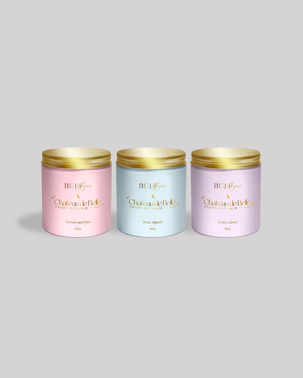 BUFF BROWZ X CHÂTEAU DE BELLE - "Wenkbrauwen Maar Maak Het Kunst" x Jelly Maskers - Volledige Collectie